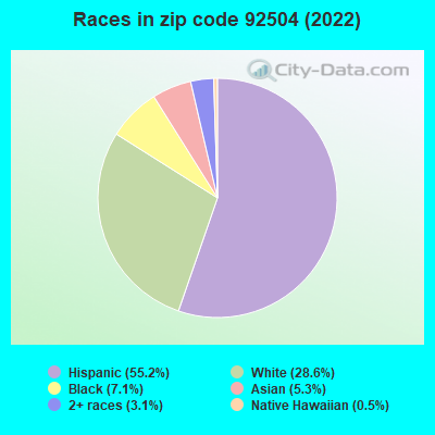 Races in zip code 92504 (2022)