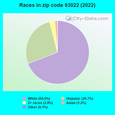 Races in zip code 93022 (2022)
