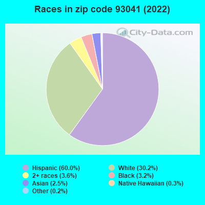 Races in zip code 93041 (2022)