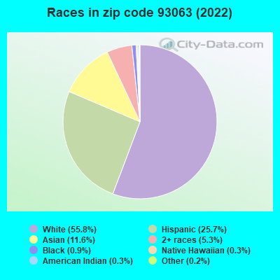 Races in zip code 93063 (2022)