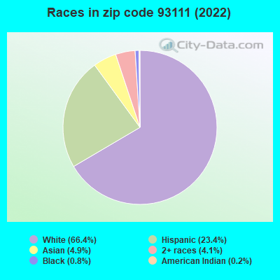Races in zip code 93111 (2022)