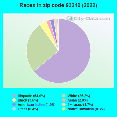 Races in zip code 93210 (2022)
