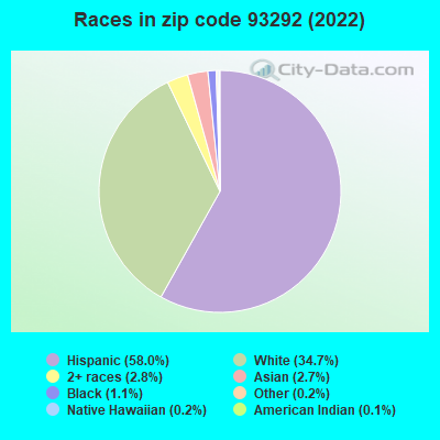 Races in zip code 93292 (2022)