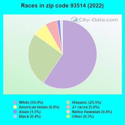 Races in zip code 93514 (2022)