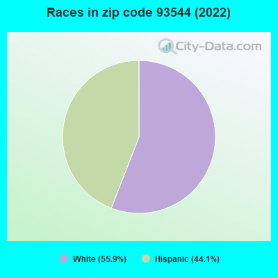 Races in zip code 93544 (2022)