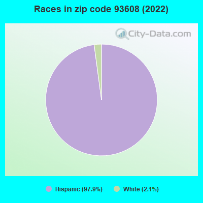 Races in zip code 93608 (2022)