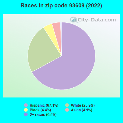 Races in zip code 93609 (2022)