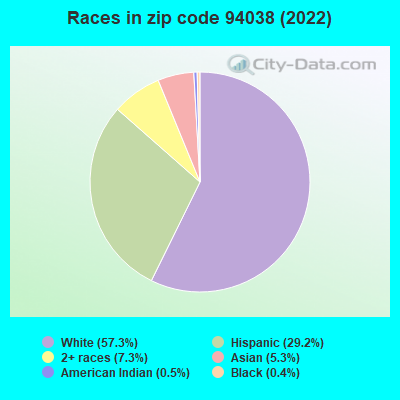 Races in zip code 94038 (2022)