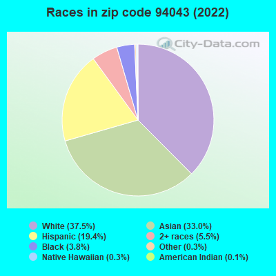 Races in zip code 94043 (2022)