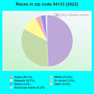 Races in zip code 94133 (2022)