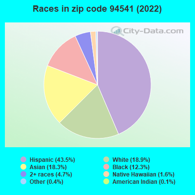 Races in zip code 94541 (2022)