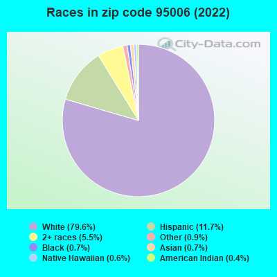 Races in zip code 95006 (2022)