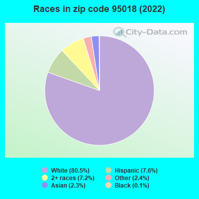 Races in zip code 95018 (2022)