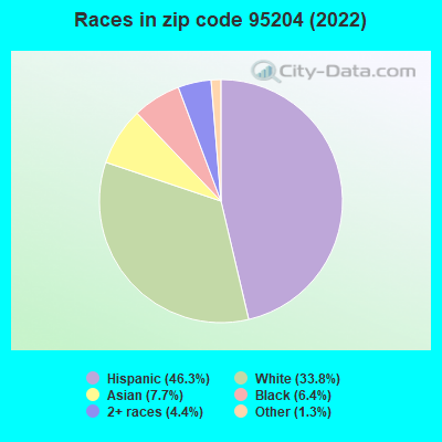 Races in zip code 95204 (2022)