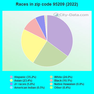 Races in zip code 95209 (2022)