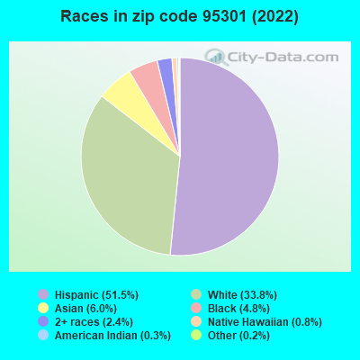 Races in zip code 95301 (2022)