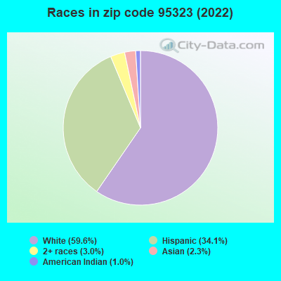 Races in zip code 95323 (2022)