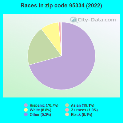 Races in zip code 95334 (2022)