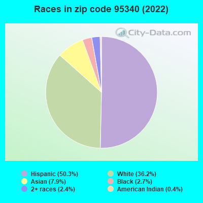 Races in zip code 95340 (2022)