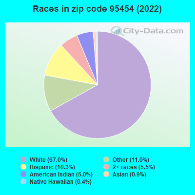 Races in zip code 95454 (2022)