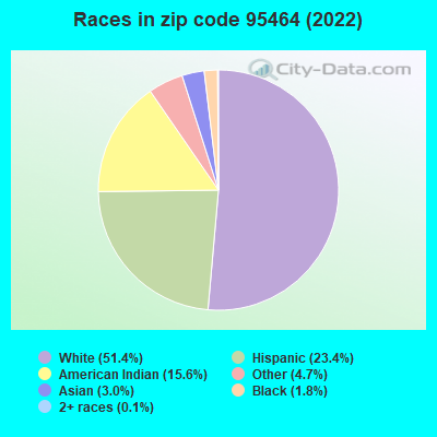 Races in zip code 95464 (2022)