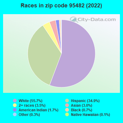 Races in zip code 95482 (2022)