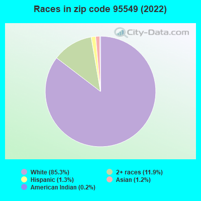 Races in zip code 95549 (2022)