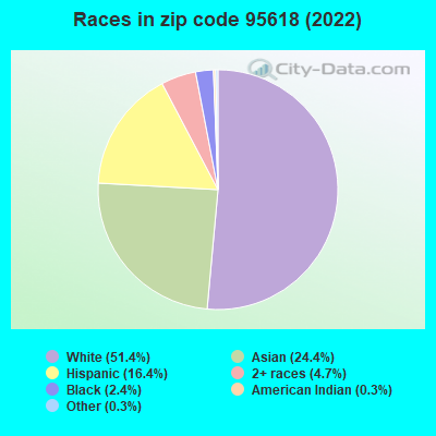 Races in zip code 95618 (2022)