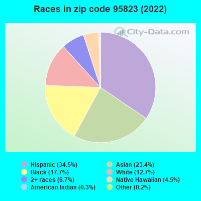 Races in zip code 95823 (2022)