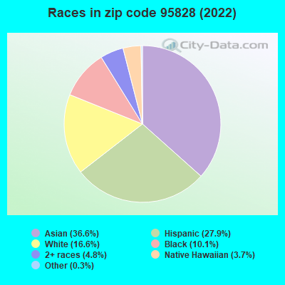 Races in zip code 95828 (2022)