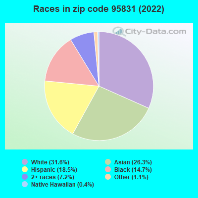 Races in zip code 95831 (2022)
