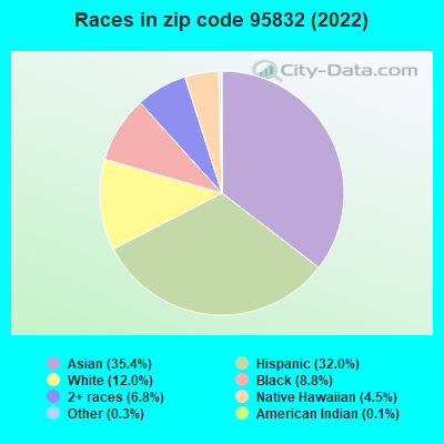 Races in zip code 95832 (2022)