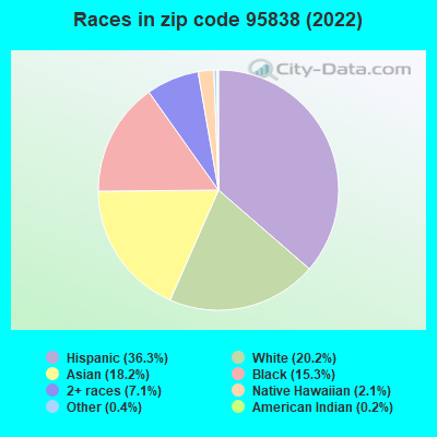 Races in zip code 95838 (2022)