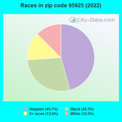 Races in zip code 95925 (2022)