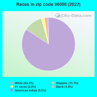 Races in zip code 96008 (2022)