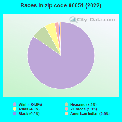 Races in zip code 96051 (2022)