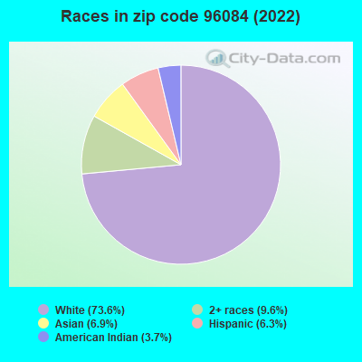 Races in zip code 96084 (2022)