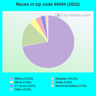 Races in zip code 96094 (2022)