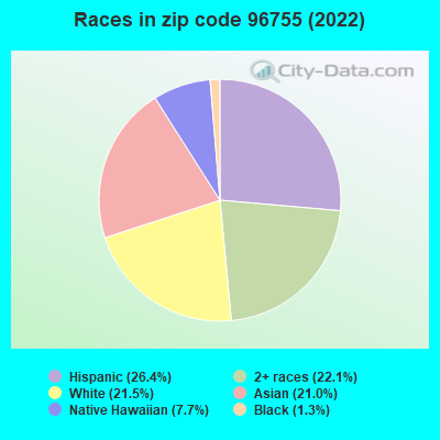 Races in zip code 96755 (2022)