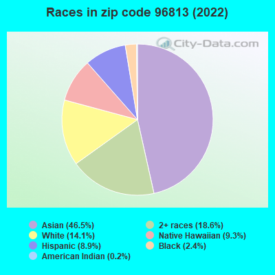 Races in zip code 96813 (2022)