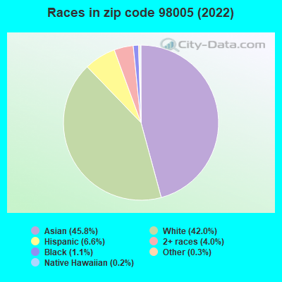 Races in zip code 98005 (2022)