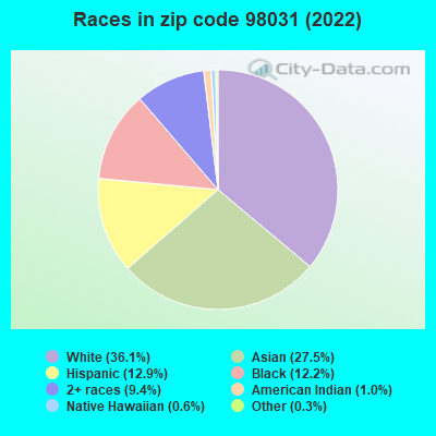 Races in zip code 98031 (2022)