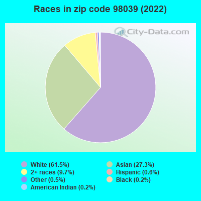 Races in zip code 98039 (2022)