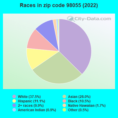 Races in zip code 98055 (2022)