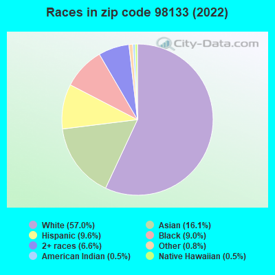 Races in zip code 98133 (2022)