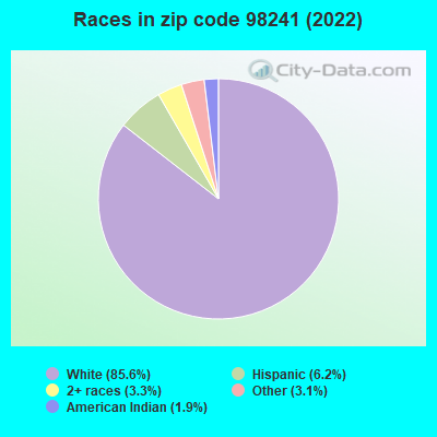 Races in zip code 98241 (2022)