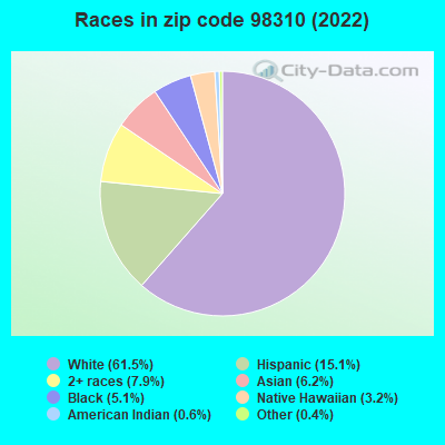 Races in zip code 98310 (2022)