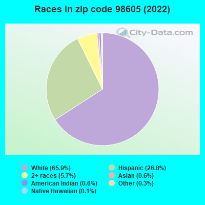 Races in zip code 98605 (2022)