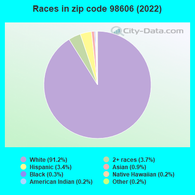 Races in zip code 98606 (2022)