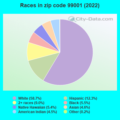 Races in zip code 99001 (2022)